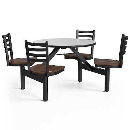 Palmer Hamilton Cafeteria Stool Table, 64 in Dia, Gray PH-4S36RD-GBW