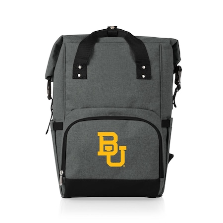 Picnic Time Family Of Brands NCAA Baylor Bears On The Go Roll-Top Backpack CoolerHeathered Gray 616-00-105-926-0