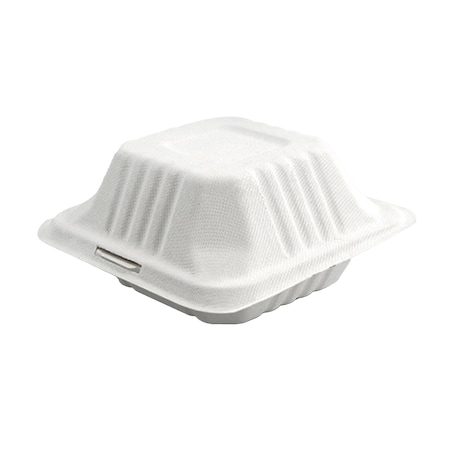 Rdi Bagasse Clamshell 6x6 1-Compartment 500cs, 500PK CLM-BGS-66