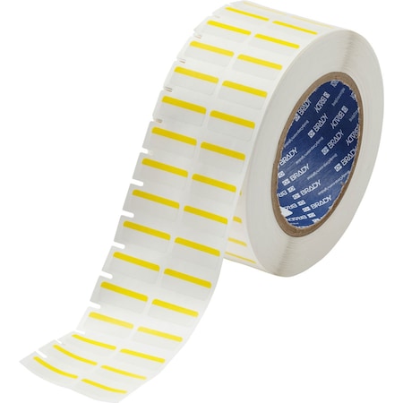 Brady Color Polyester Laboratory Labels 0.375 in H x 1 in W White, Yellow 3000/RL THT-152-494-YL
