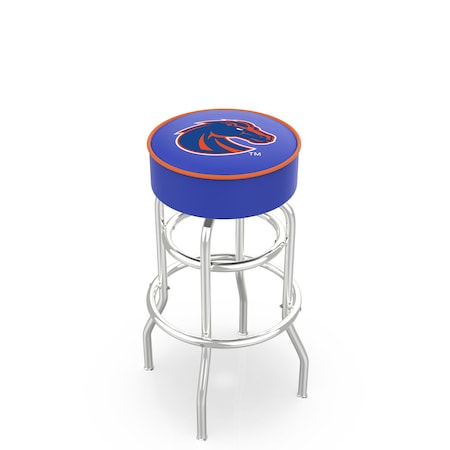 Holland Bar Stool Co 25" Boise State Cushion Seat, 2-Ring Chrome Swivel Bar Stool L7C125BoiseS