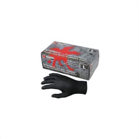 Mcr Safety Disposable Gloves, X-Large, Nitrile, Black, 9-1/2 in L, Non-Powdered, 6 mil Thick 6016BXL