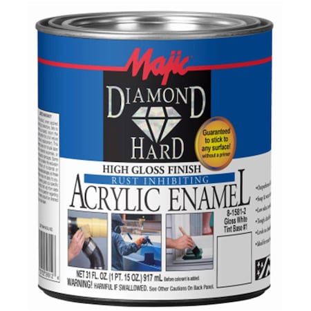 Majic Paints 8-1581-2 Gloss White Tint Base No.1 Diamond Hard Acrylic Enamel 52752398126