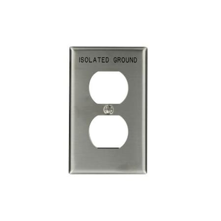 Leviton WallPlate, DuplexOutlet, StainlessSteel 84003-IG