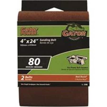 Gator Heavy Duty Resin Bond Power Sanding Belt, 24 in. x 4 in., 80 Grit 127522