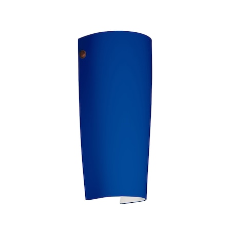 Besa Lighting Tomas Wall Sconce, Cobalt Blue Matte, Bronze Cap Finish, 1x75W Incandescent 7041CM-BR