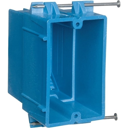 Carlon Outlet Box, 1 -Gang, PVC, Blue, Nail Mounting BH122A-UPC