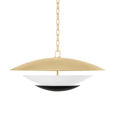 Corbett Lighting Adara 4 Light Pendant 26.5 In. Vintage Gold Leaf And Soft Black 413-26-VGL/SBK