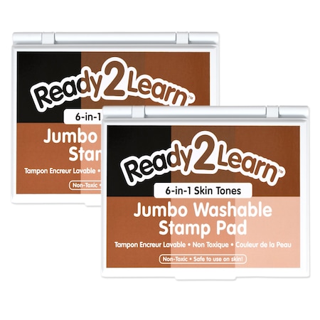 Ready 2 Learn Jumbo Washable Stamp Pad, 6-in-1 - Skin Tones, 2PK CE10097