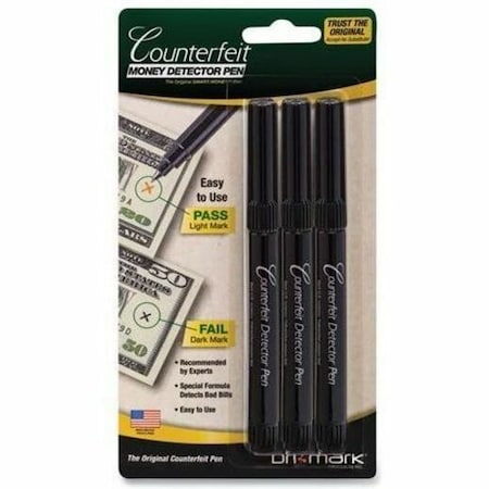 Dri-Mark Products Dri-Mark, Smart Money Counterfeit Bill Detector Pen For Use W/u.s. Currency, 3PK 3513B1