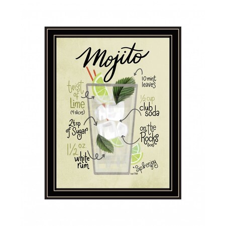 Homeroots Mojito 1 Black Framed Print Wall Art 416156