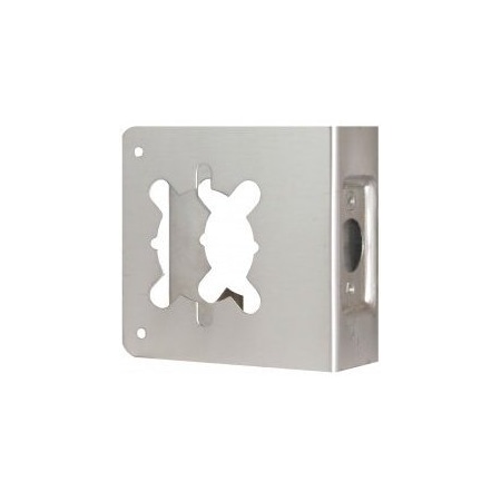 Don-Jo Mfg Door Wrap 2-3/4in Backset, 1-3/4in Door, 4-3/4in W x 4-1/2in H, 2-1/8in Hole, 630/US32D Stainless Steel 81-S-2-CW
