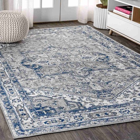 Jonathan Y Modern Persian Vintage Medallion Light Gray/Navy 10 ft. x 14 ft. Area Rug MDP106B-14