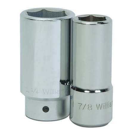 Williams 3/4" Drive, 7/8" SAE Socket, 6 Points, Deep 3/4" D, 6Pt, 7/8 JHWHD-628