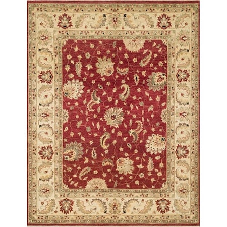 Loloi 5 ft. 6 in. x 8 ft. 6 in. Majestic Rectangular Shape Hand Knotted Area Rug- Red and Ivory MAJEMM-04REIV5686