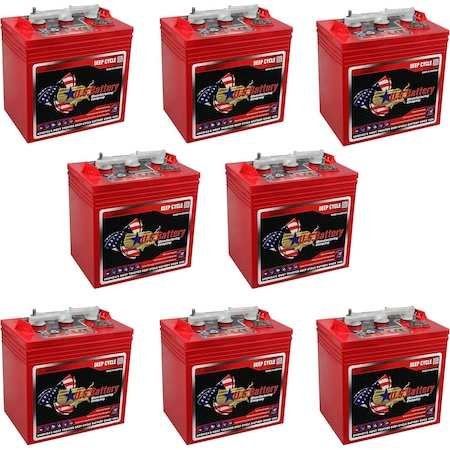 U.S. Battery US-2200-XC2 6V 216Ah Deep Cycle Flooded Battery Group GC2, 8PK US 2200 XC2