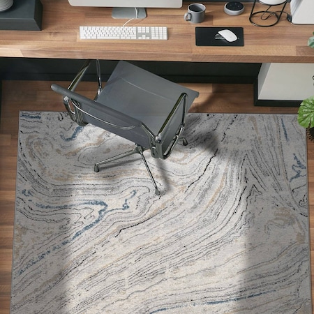 World Rug Gallery Marble Swirl Distressed Area Rug 4 ft x 6 ft Gray WR200GRAY4X6