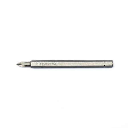 Genius Tools 1/4in Hex Shank, #1 Philips Screwdriver Bit 88mmL 1501