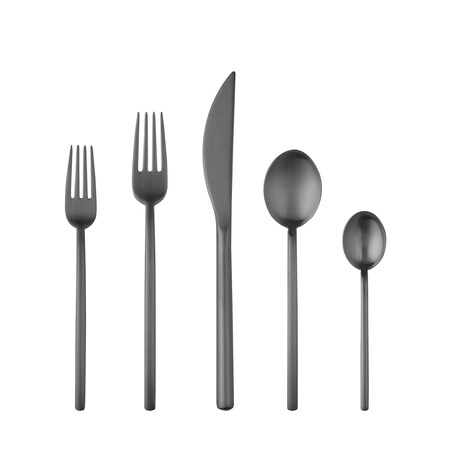 Mepra Linea Ice Black Gold Flatware  Set - 5 Pcs. 104822005ION