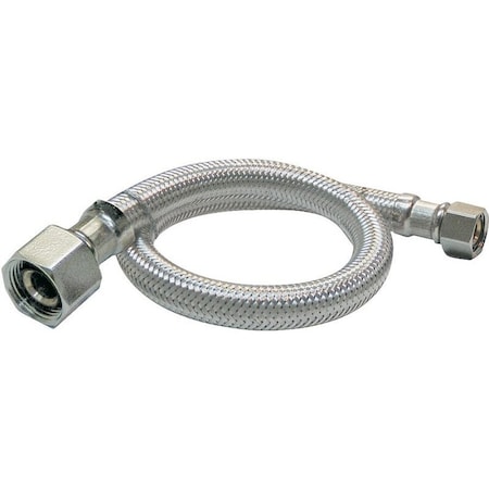Plumb Pak EZ Series Sink Supply Tube, 1/2 in Inlet, FIP Inlet, 1/2 in Outlet, FIP Outlet, Stainless Steel Tubing PP23799