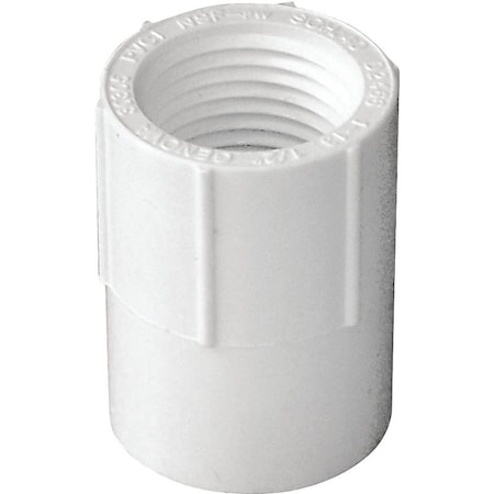 Lasco Pipe Adapter, 12 in, Slip x FPT, PVC, White, SCH 40 Schedule, 600 psi Pressure 435005BC