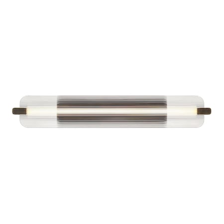 Euf Neoness, Vanity, 34", Weathered Brass, Clear Glass 50061-020