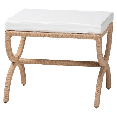 Bali & Pari Maliyah Japandi Natural Jute Ottoman 252-13986-ZORO