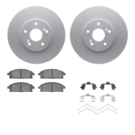 Dynamic Friction Co DFC GEOSPEC Coated Rotors with 5000 Brake Pads - Ceramic and Hardware 4512-59153