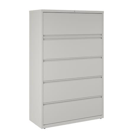 Hirsh 42" W 5 Drawer Lateral File Cabinet, Light Gray, A4/Legal/Letter 17650