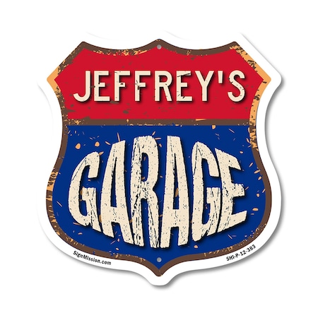 Signmission Jeffrey's Garage, 12 Inch X 12 Inch, Plastic Sign SHI-P-12-383-JEFFREY