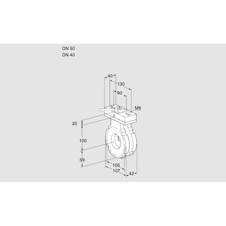 Honeywell Kromschroder Butterfly Valve - Gas Flow Control, Flange Mount, 10:1 Ratio, BVG50/40W05H KS88302678