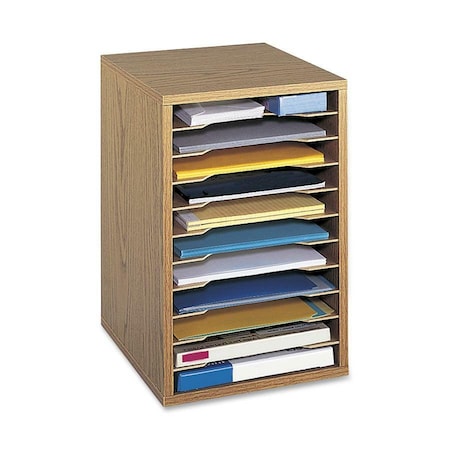 Safco Vertical Desktop Sorter, Oak 9419MO