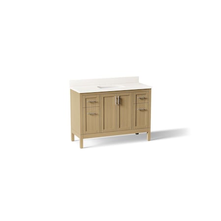 Kohler Hadron 48" bathroom vanity cabinet with sink and quartz top 39606-ASB-WEK