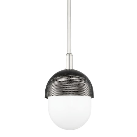 Hudson Valley Lighting Nyack 1 Light Pendant 9 In. Polished Nickel/Black 6109-PN/BK