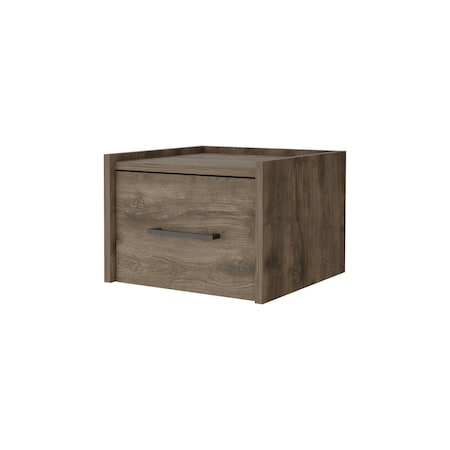 Homeroots 10" Brown Wood One Drawer Floating Nightstand 546179