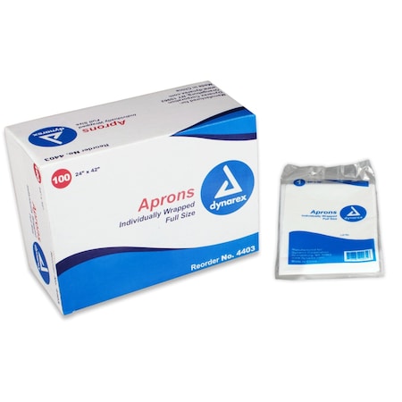 Dynarex Polyethelene Aprons, 24"x42", 1000PK 4403
