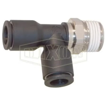 Dixon Legris by Push-In Run Tee, 1/16 x 1/8 in Nominal, MNPT x Tube, 290 psi Pressure, Brass/Nylon, Domes 31035308