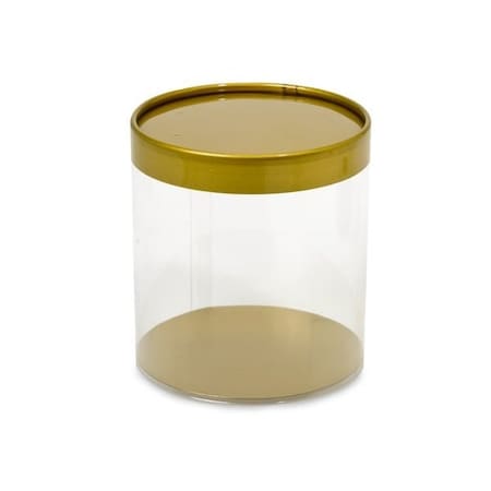 Nashville Wraps Clear Tube Favor Box with Gold Lid and Base, 4x4, 6PK 11957