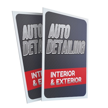 Signmission Auto Detailing, Plastic Signs Only 24 Inch x 36 Inch, Corrugated Plastic, 2PK CSB-2436-2PACK-30341