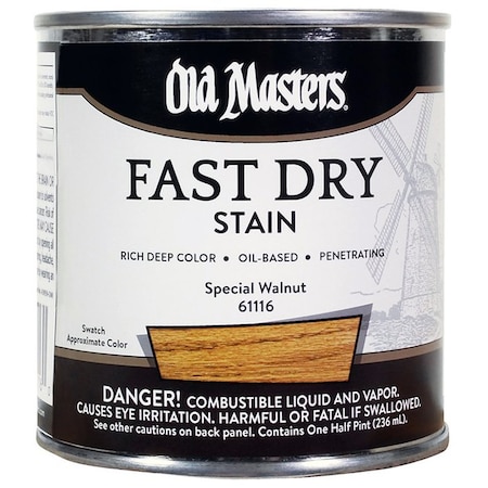 Fast Dry Stain 1/2 Pt Old Masters Special Walnut Interior Oil-Based Wood Stain 61116