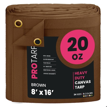 Protarp 8 ft. x 16 ft., 20 Oz, Brown, Polyester PT-402-8X16