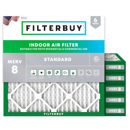 Aaf Flanders Pleated Air Filter, 20"x20"x2", MERV 8 80055.022020