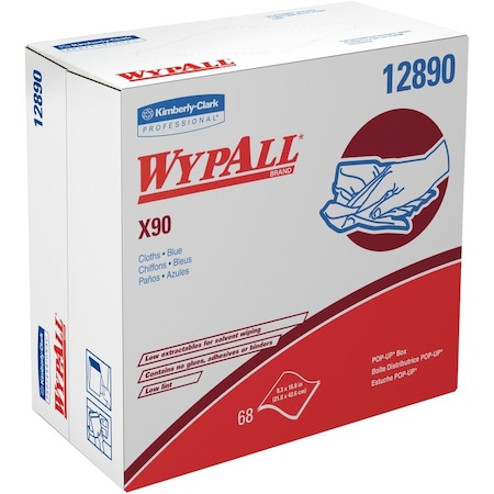 Wypall WypAll Power Clean X90 Ultra Duty Cloths (12890), Wipes POP-UP BOX, Blue Denim, 5 Boxes /Case, PK5 12890
