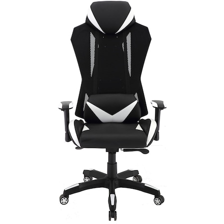 Hanover Commando Ergonomic High-Back Gaming Chair, Black and White HGC0104
