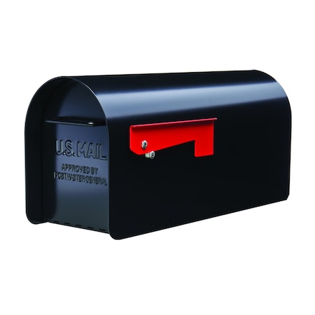 Gibraltar Architectural Mailboxes Ironside Contemporary Galvanized Steel Post Mount Black Mailbox MB801BAM