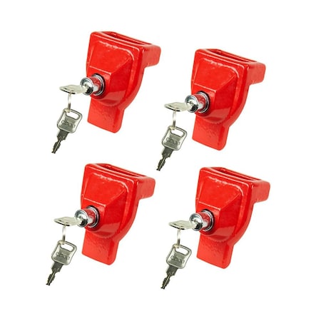 Mytee Products Heavy Duty Iron Air Brake Gladhand Lock w/ Keyed Alike for Semi Trailer, 4PK MP-ABGHL-M-KEYEDx4