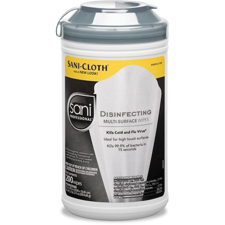 Sani Professional Disinfecting Wipes, 7-1/2 x 5-3/8", 200 Wipes, PK6 P22884