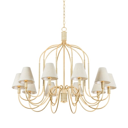 Hudson Valley Lighting Warrensburg 44 in. Chandelier Vintage Gold Leaf 5744-VGL