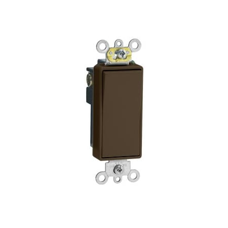 Leviton Decora Plus Rocker Single-Pole AC Quiet Switch, 15 Amp, 120/277 Volt, Brown 5691-2