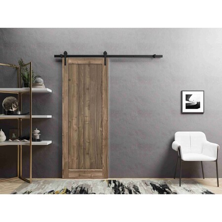 Sartodoors Sliding Barn Door Hardware Walnut 36x84 Solid Core Modern Interior QUADRO4111BD-B-WLN-3684